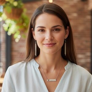 Chic Silver Bar Necklace and Earring Set